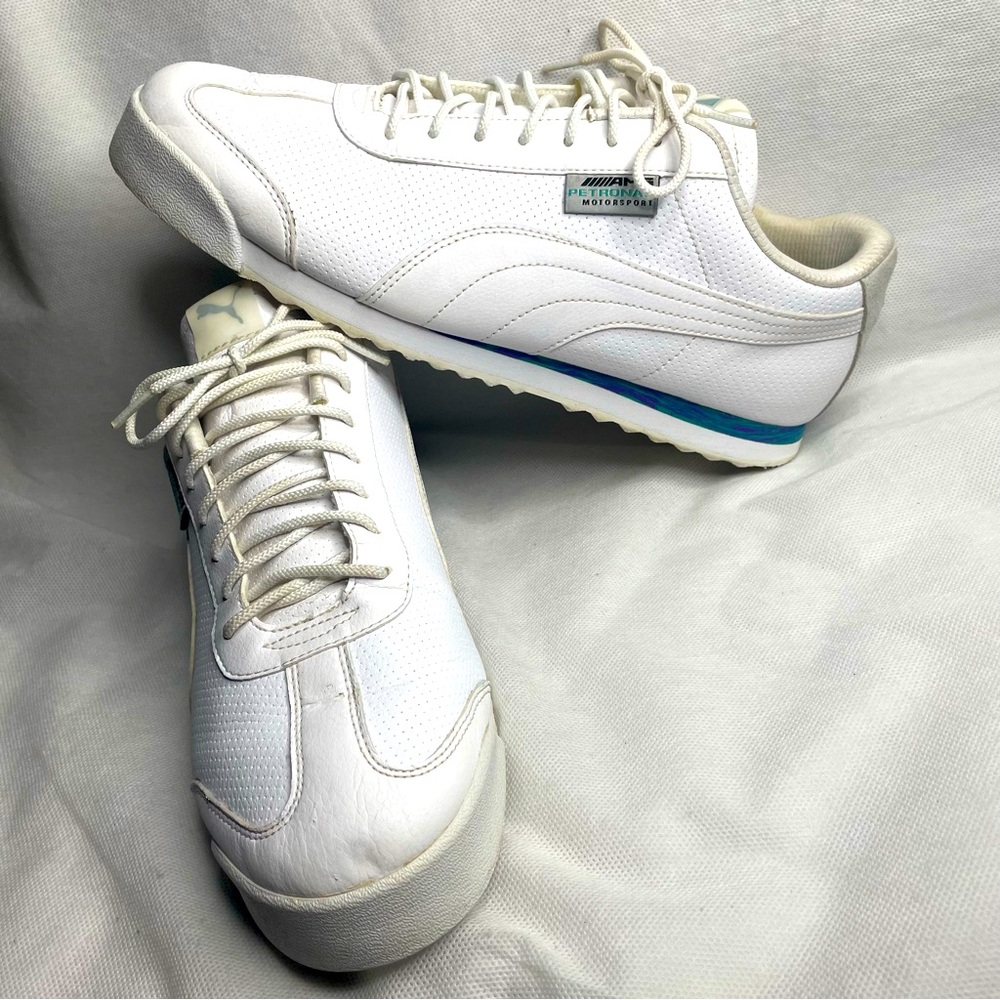 Puma Mercedes AMG × Roma Shoes Mens Size US 11 White Luminous Purple Sneakers